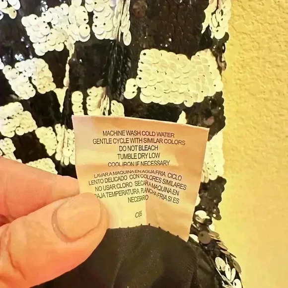 Lily Rose Womens XL Checkerboard Sequined Mini Slip Dress Holiday New Year Party - Picture 9 of 10